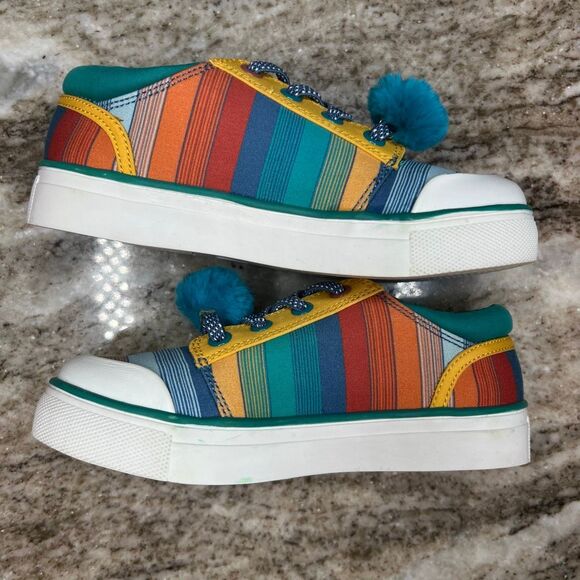 Matilda Jane MJC, Finish Line Pom Pom Striped Sneaker, Girl Toddlers 11 - Picture 5 of 10
